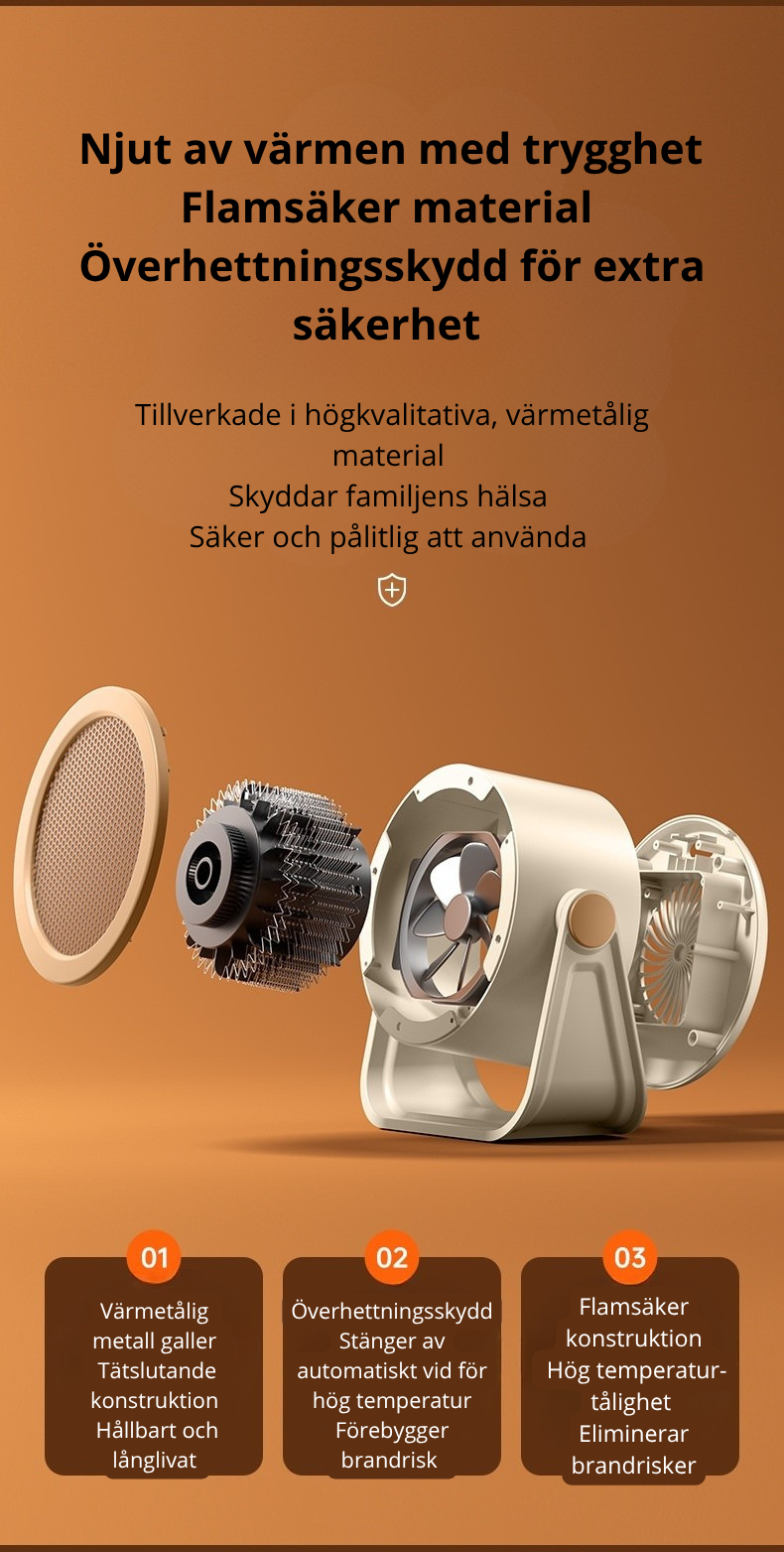 Energisnål värmefläkt – kompakt, säker & effektiv